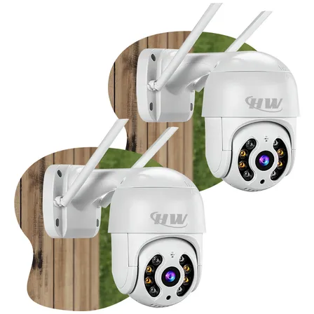 Kit 2câmera Ip Icsee Prova D'água Infravermelho Externa Wifi - Hw Branco