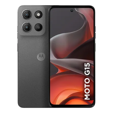 Smartphone Motorola Moto G15 - 256gb 12gb (4gb Ram+8gb Ram Boost) E Camera 50mp Com Ai E Night Vision Bateria De 5200 Mah Tela Fhd+ 6.7 Com Superbrilho Nfc - Grafite
