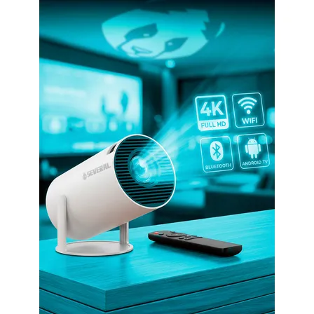 Projetor Smart Portátil Full Hd 4k Bluetooth Wifi Cor Branco Android 11.0 5g Tv Cinema Em Casa Several Importados 127/220v