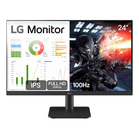 Monitor Gamer LG 24ms500-b 24ms Ips Fullhd 100hz Ajuste De Inclinação Negro