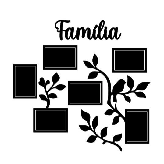 Porta Retrato de Parede Familia Galhos Mural Com 6 Espaços Para Fotos em Mdf Black Friday
