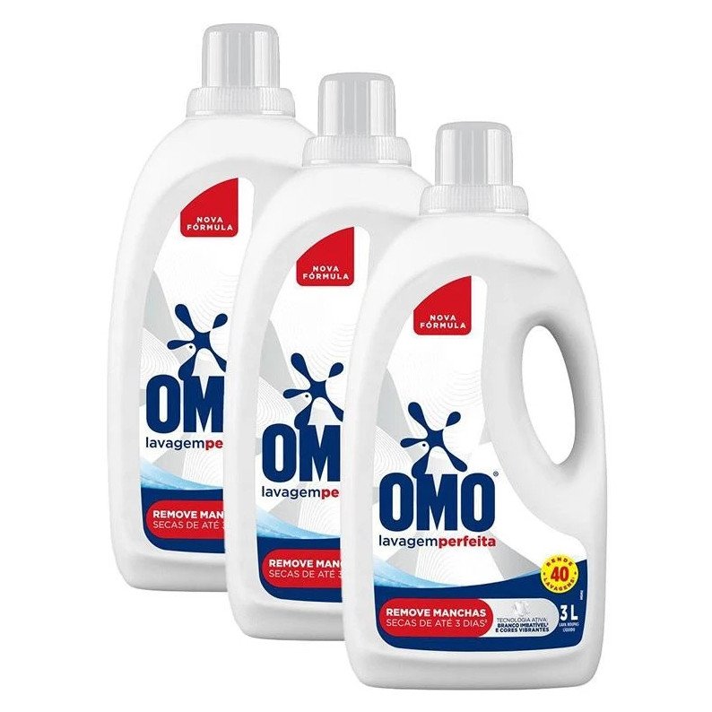 3 Sabão Líquido OMO Lavagem Perfeita 3 Litros