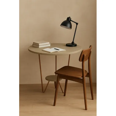 Mesa Lateral Sofá Italy 2 Tampos Redonda Cobre 42cm