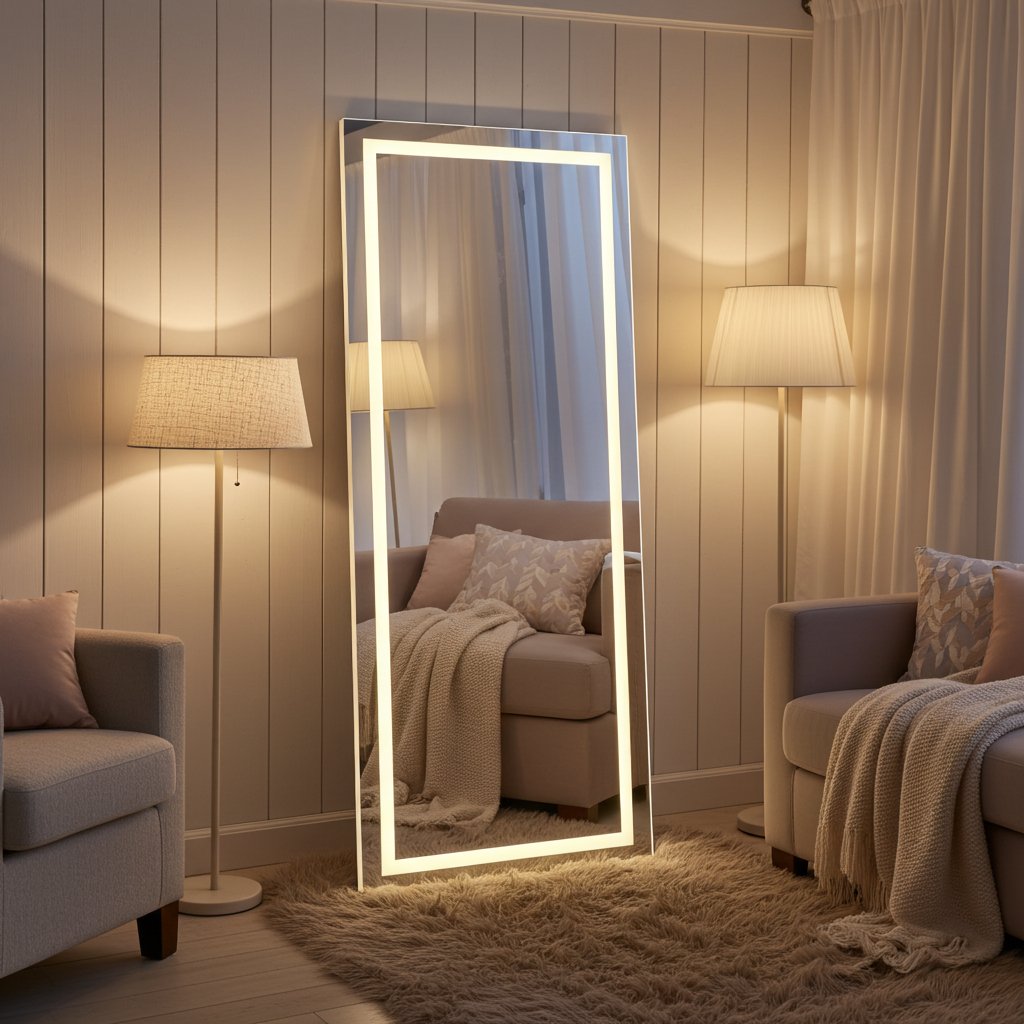 Espelho Retangular Grande Jateado Com Iluminação Led Touch Varios Tamanhos