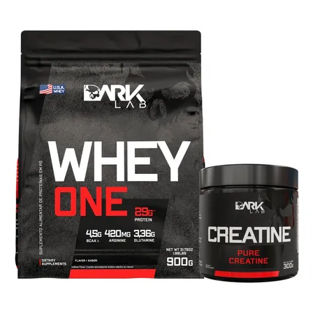 Whey One 900g Chocolate + Creatina 300g Dark Lab