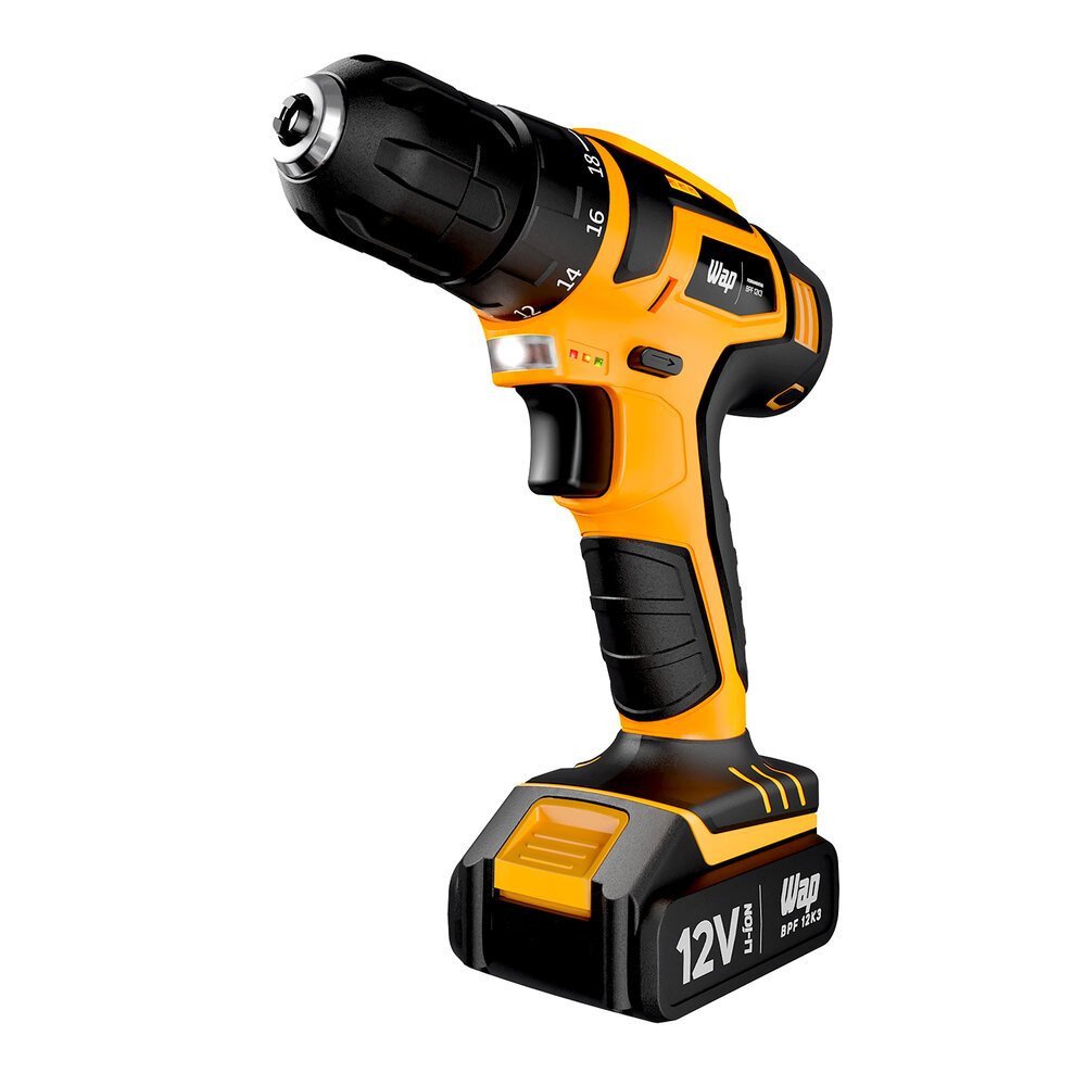 Parafusadeira e Furadeira à Bateria WAP 12V Kit 13 Acessórios Bivolt - BPF-12K3