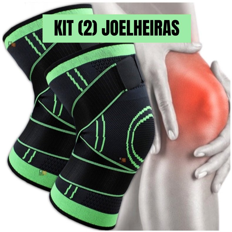 Kit 2 Joelheiras De Compressão Estabilizadora Tensor Alívio De Dor No Joelho 360°