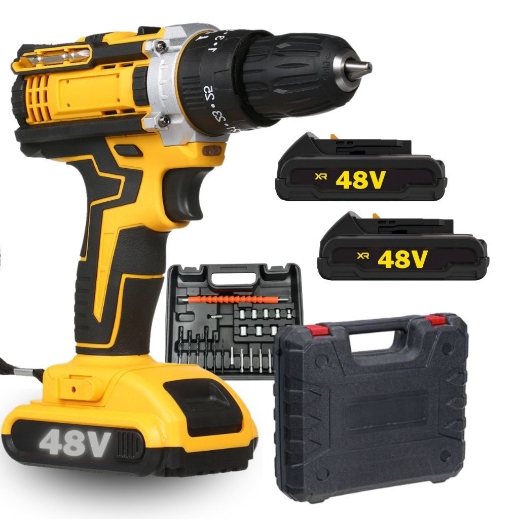 Parafusadeira Furadeira de  Bateria Recarregável Sem Fio 12v 2 Baterias Com Maleta Completo