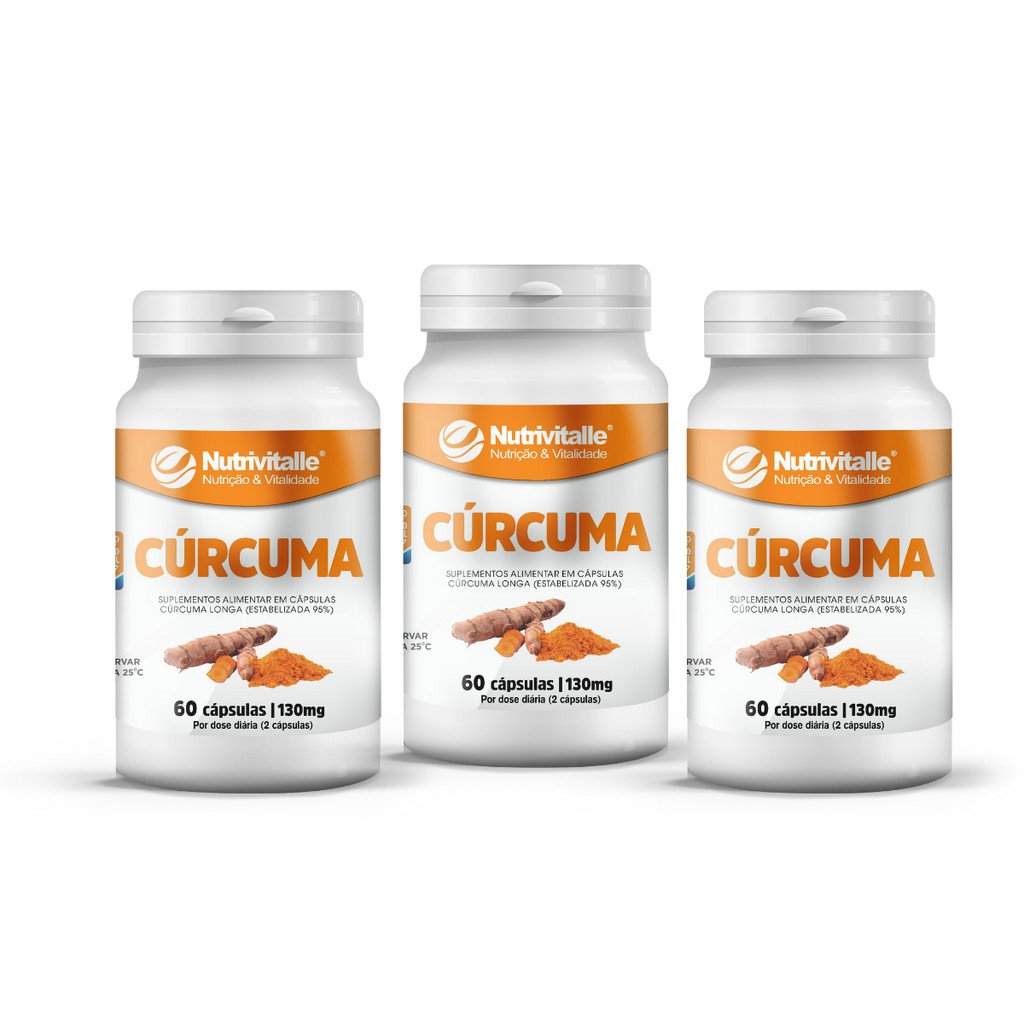 KIT 3 UN - CURCUMA 1000MG 90 CAPSULAS NUTRIVITALLE