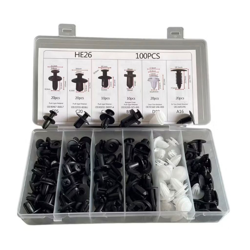 Kit 100 Pecas Auto Fixadores Clipe Mista Corpo Do Carro Push Pino Retentor Rivet Stops Porta Painel