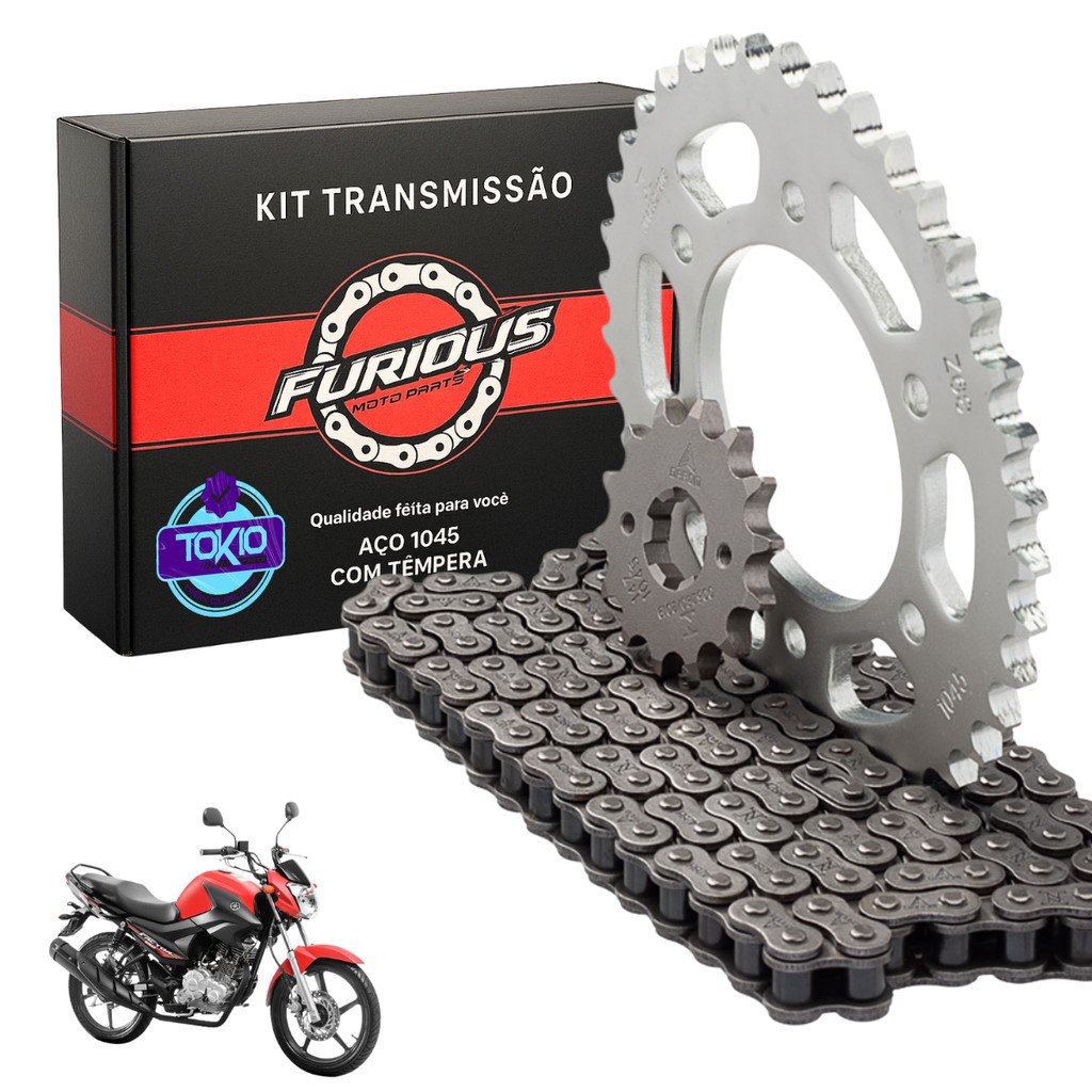 KIT RELAÇÃO YBR FACTOR 150 i 2016 A 2023 TRANSMISSAO YAMAHA