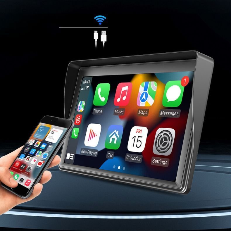 Multimídia Som De Carro Universal Carplay Android e IOS Tela 7 Câmera de Ré