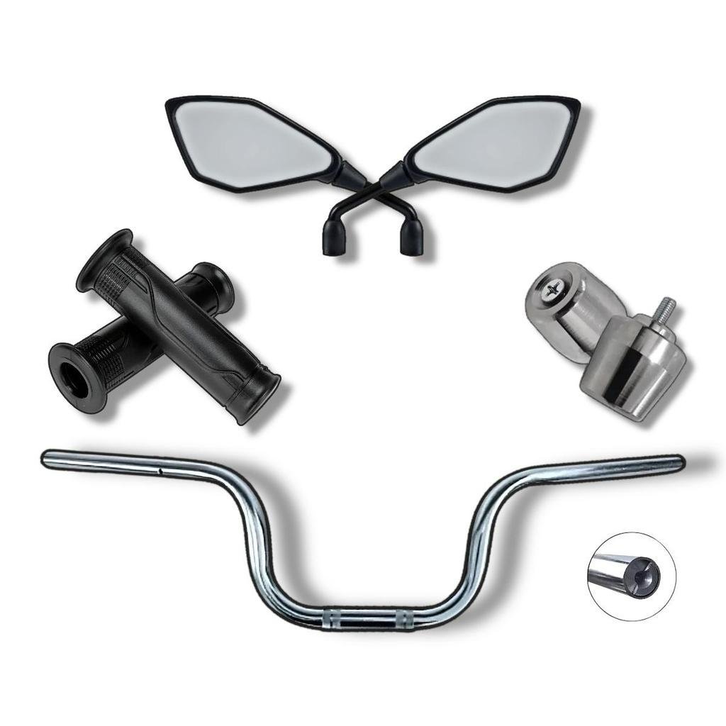 Guidão Cargo 150 160  Peso Pezinho Pcx Cromado + Manopla Cargo + Par Retrovisores Titan Fan Start 125 150 160 Todos Anos