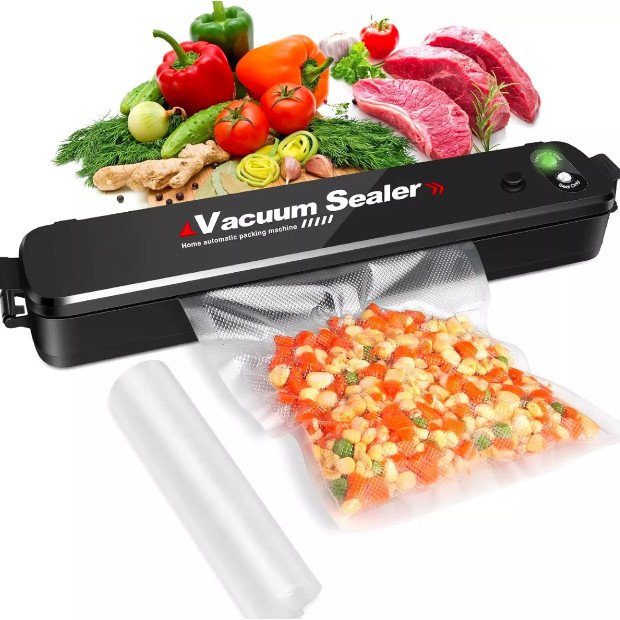 Máquina Seladora Embalagem A Vácuo Portátil Alimentos Bivolt Elétrica Embala Conservação + 10 Sacos