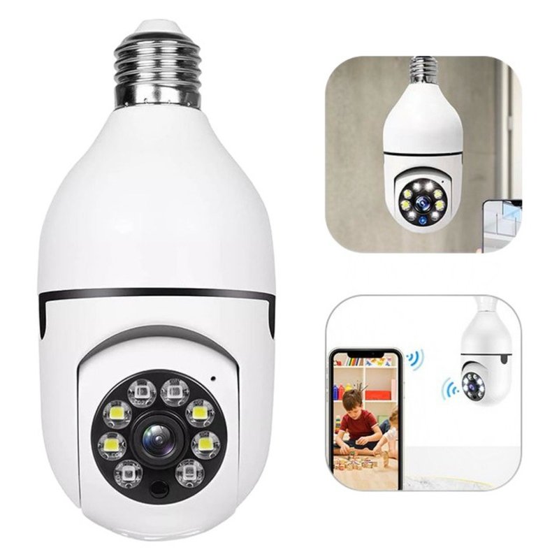 Câmera de segurança wi-fi ip sem fio 360 encaixe lampada aplicativo yoosee icsee ptz full HD visão noturna - bivolt