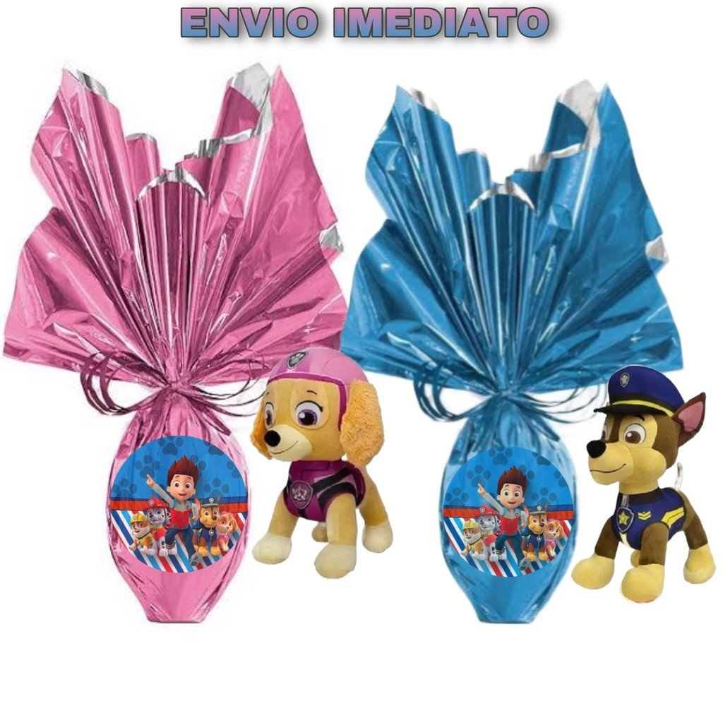Kit Ovo De Páscoa Patrulha Canina com Pelucia Ao Leite Premium 250g Ovo com Brinquedo