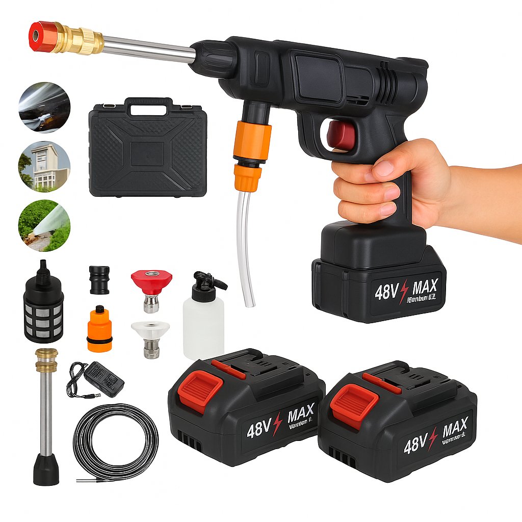 Lavadora De Alta Pressao Recarregavel Para Carros E Jardins Linha Premium - 48V Bateria