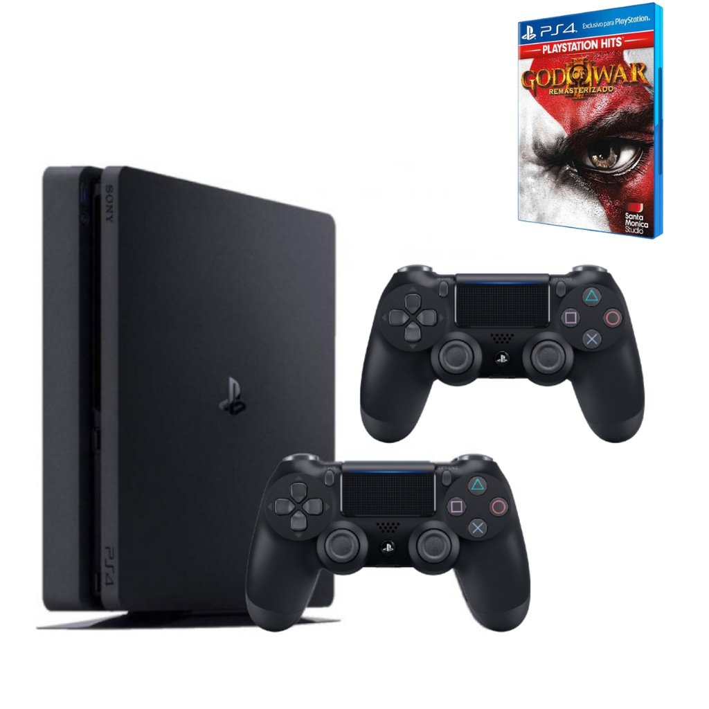 Playstation 4 - Video game Ps4 1tb com 1 ou 2 controle + jogo Aleatório - Console Original - Semi novo