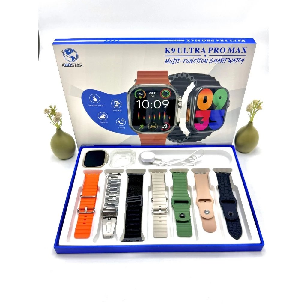 Smart Watch K9 Ultra Pro Max Seri 10 49mm com 7 Pulseiras Esporte Khostar