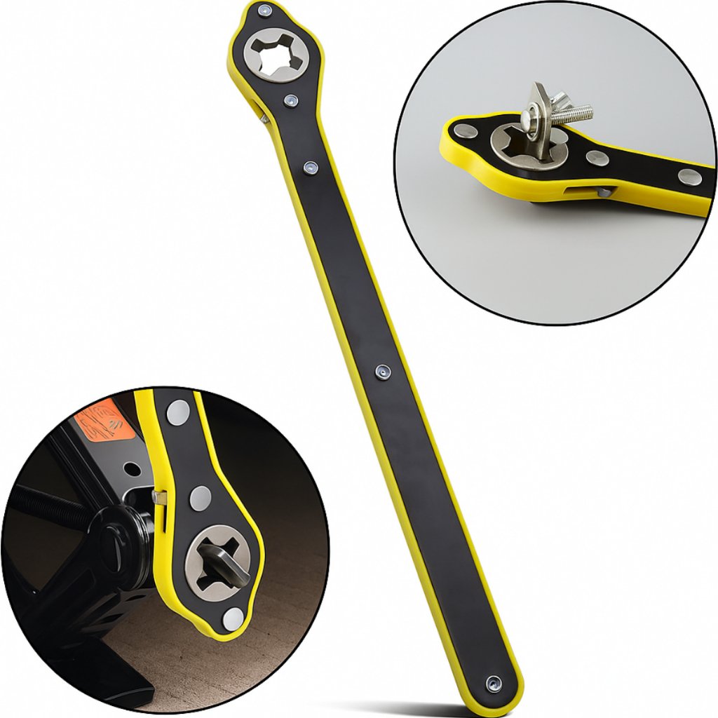 Chave Catraca para Macaco Sanfona de Carro Jack Universal Automotivo Portátil Mecânico + Adaptador