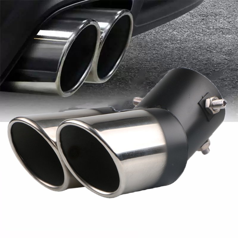 Universal Dupla Ponta de Escape Aço Inoxidável Auto Silenciador do Carro