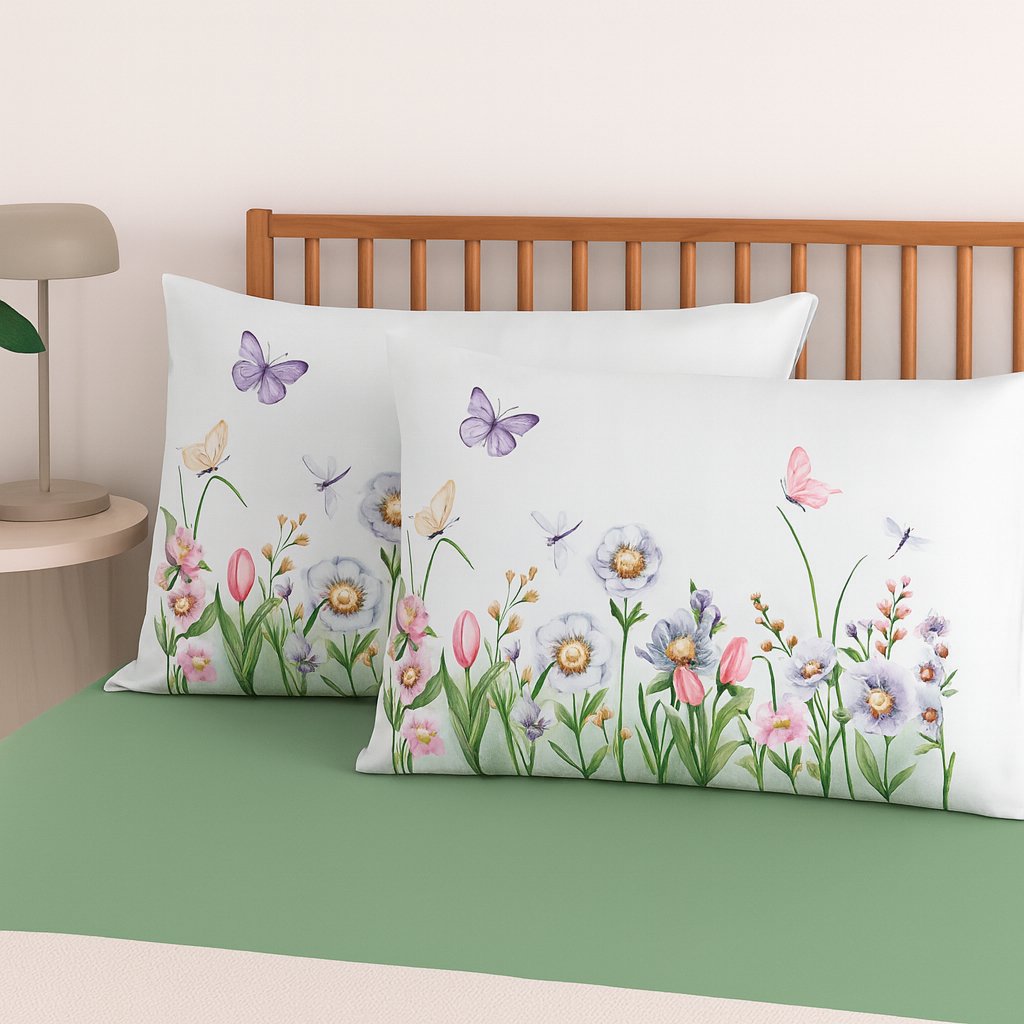 Kit Jogo de Lençol Micropercal 400 Fios Ponto Palito Fronha Estampada