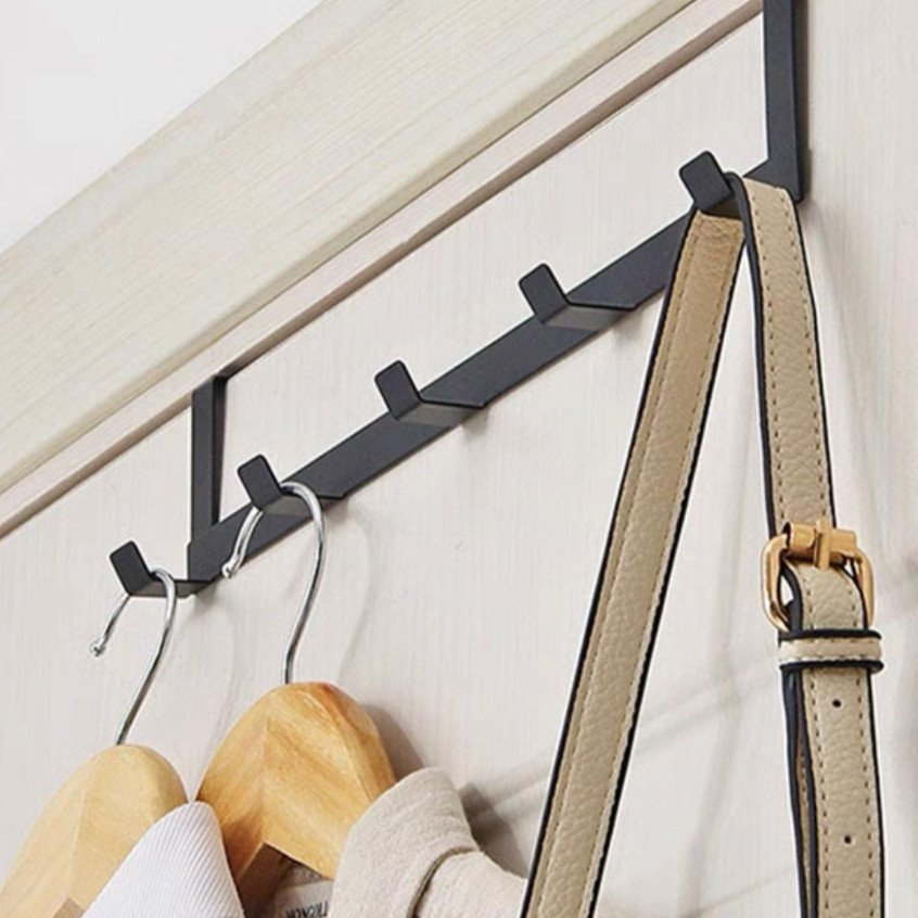 Suporte Gancho Cabide 6,3x7,5x29cm Organizador Para Porta Organizadores 5 Ganchos Pendurar Multiuso