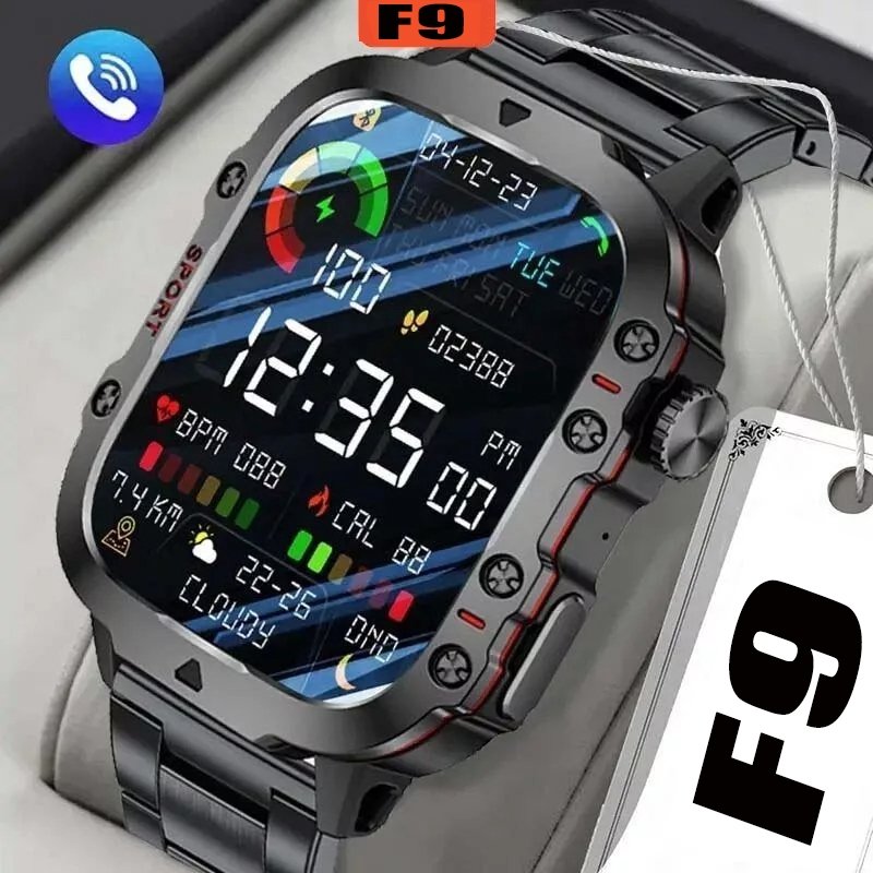 Smartwatch F9 2026 com Bluetooth para chamadas, relógio esportivo e frequência cardíaca