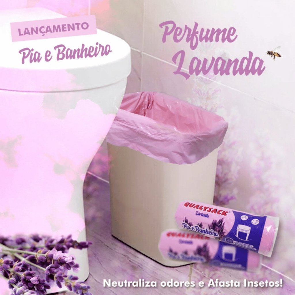 Saco de Lixo Perfumado Lavanda Anti Odores e Insetos