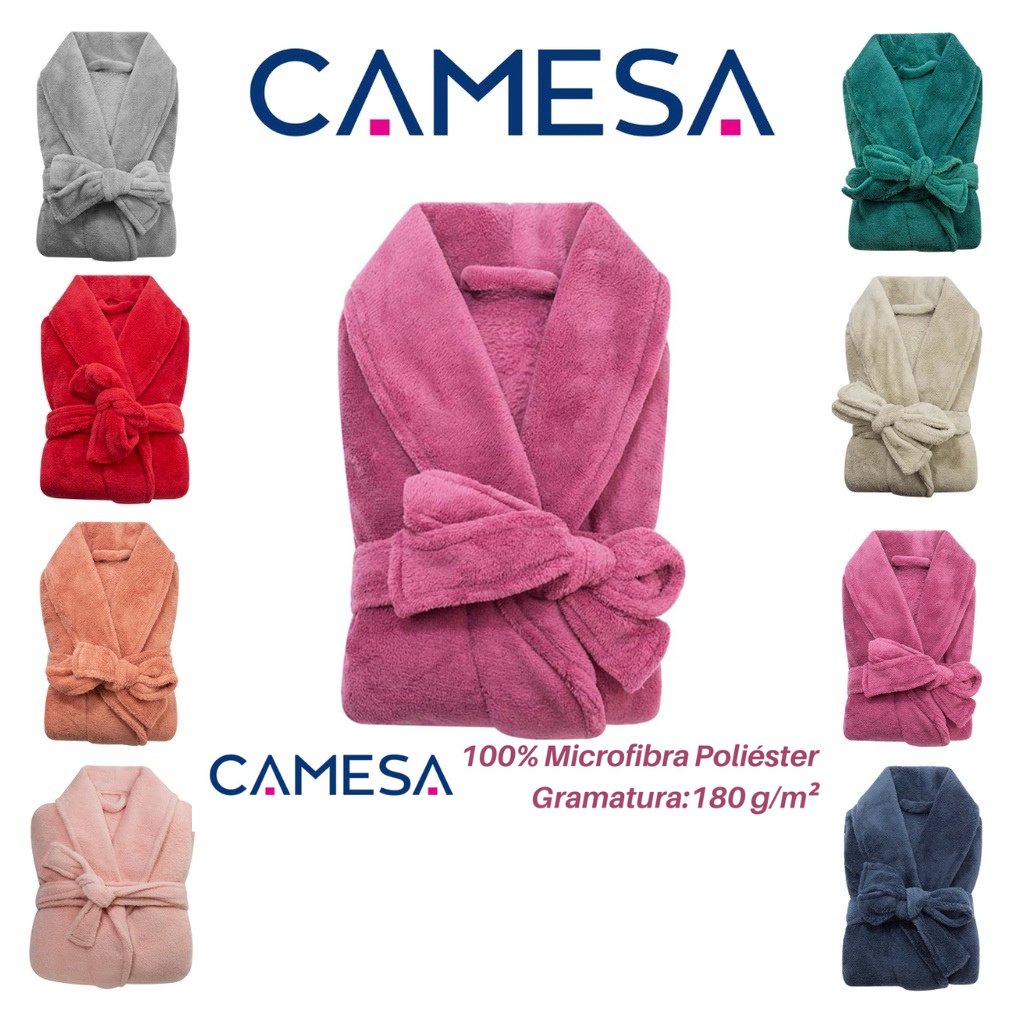 Roupão Plush Microfibra Adulto Extra Macio Unissex Várias Cores Tamanho Único