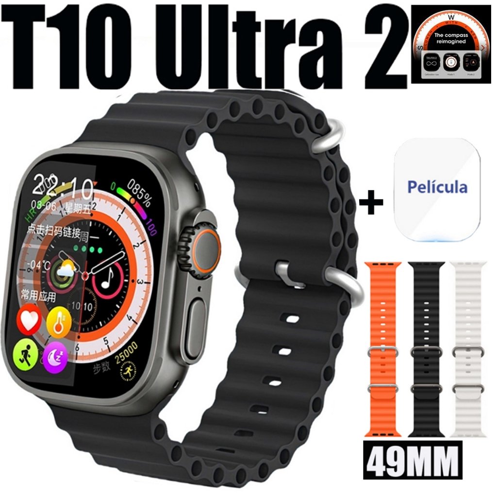 2026 Smartwatch T10 Ultra 3 Nova Série 10 SmartWatch 2.09 Inch HD 49mm Bluetooth Com Calculadora