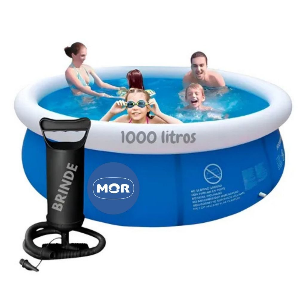 Piscina Redonda De 1000 Litros Mor / Sun Way Com Borda Inflável Infantil E Adulto Com Bomba Brinde