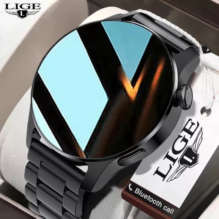 LIGE Novo Relógio Masculino Com Tela Full Touch Screen IP68 À Prova D'água Para Android Ios Men SmartWatch