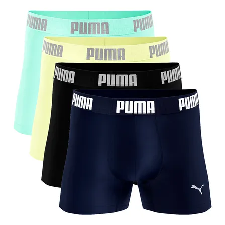 Kit 4 Cuecas Boxer Puma Poliamida Sem Costura Original