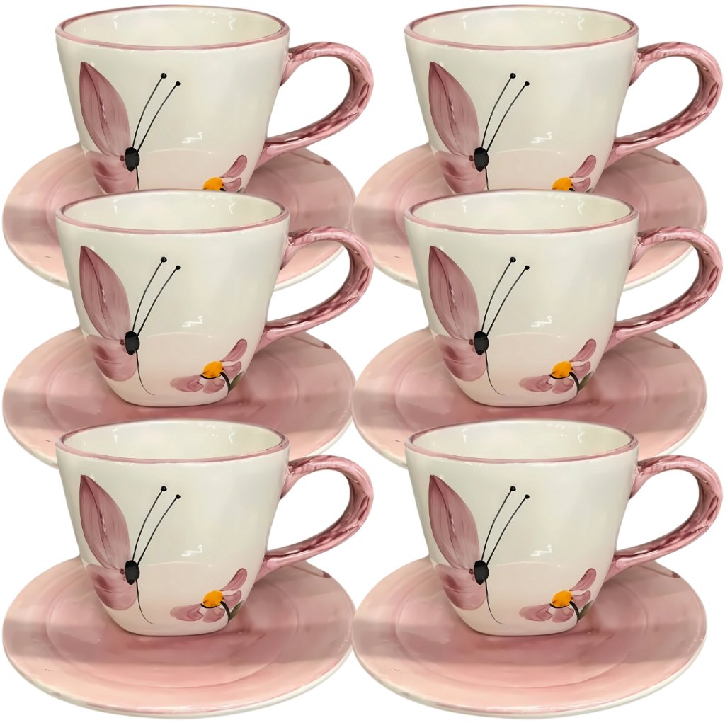 Xicaras para Café ou Chá Grande de 200ml em Cerâmica Pintado a Mão