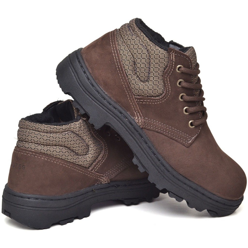 Botina De Segurança Marluvas  Nobuck Cafe, De Amarrar Com Certificado CA