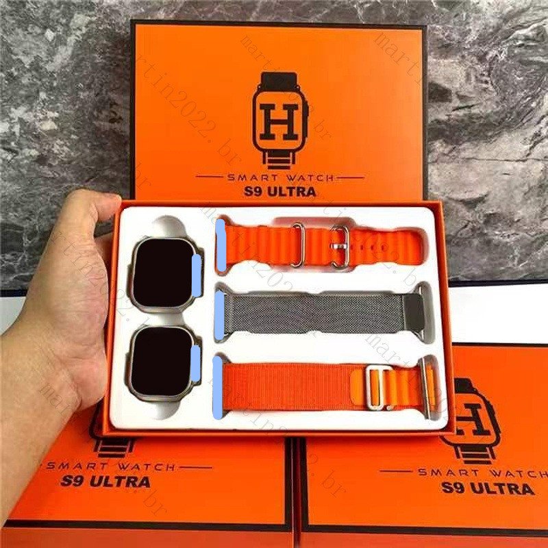 kit 2 smartwatch S9 Ul 3 Em 2 Relógio Masculino Multi-Tamanho Tela Bluetooth Chamada De Sem Fio De Freqüência Cardíaca Feminino