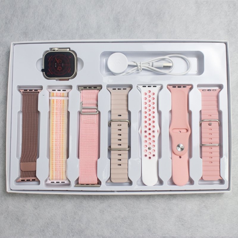 2025 Smartwatch Relógio inteligente Ultra 7 in 1 7 Pulseira Homem Mulher 49mm Bluetooth sem fio Relógio parafuso real