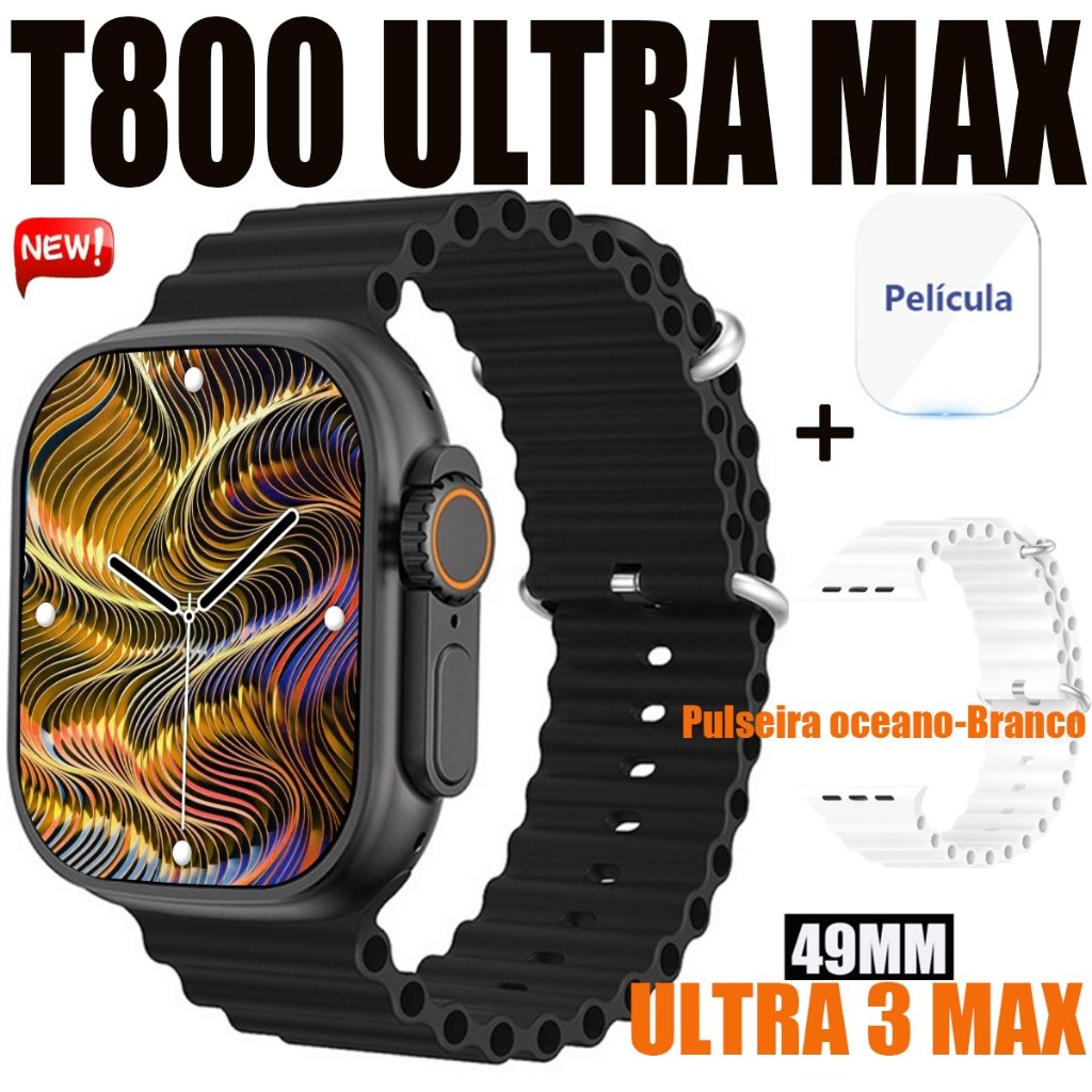 2026 T800 Ultra 3 MAX NFC Mais Recente Smartwatch Relógio Inteligente Série IWO 10 2.19 Polegadas