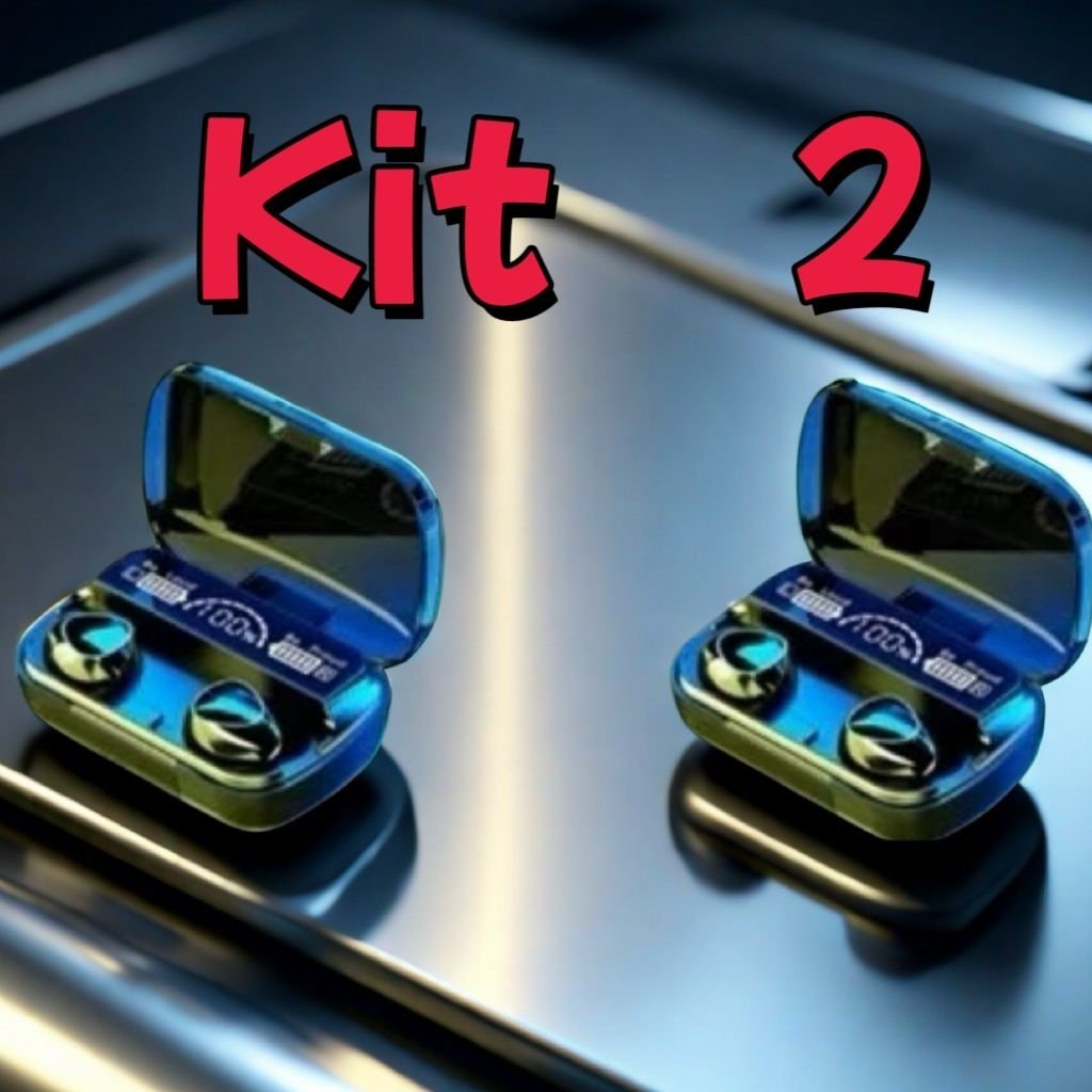 Kit Bluetooth 5.3 Fones de ouvido sem fio TWS estéreo com carregador Power Bank