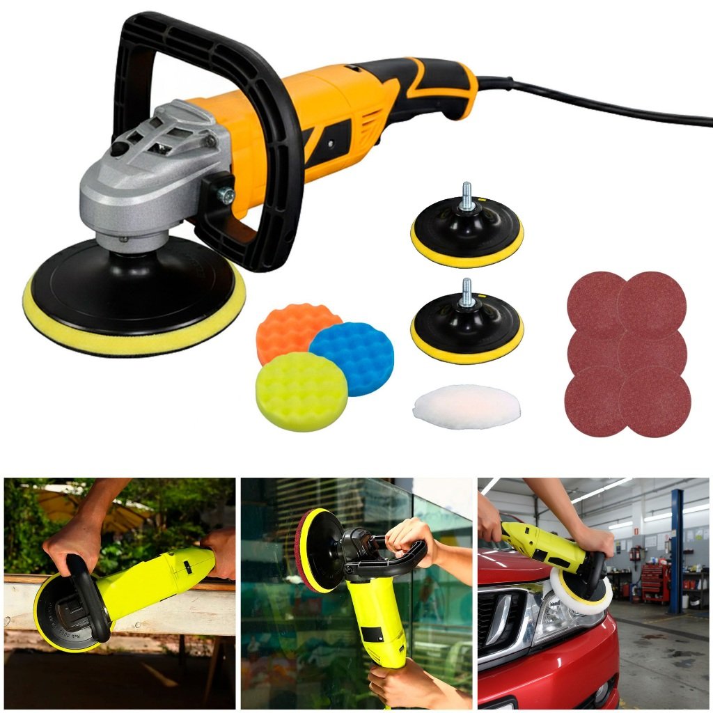 Politriz e Lixadeira Angular 7 Pol. 1480W Profissional Automotiva Com Kit