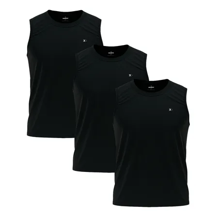 Kit 3 Camisas Regatas Dry-fit Masculina Sandrini Academia