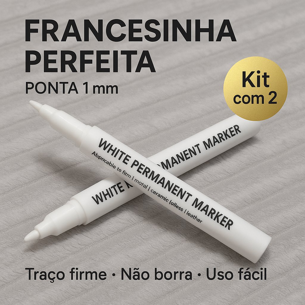KIT 2 Caneta Francesinha Profissional 1mm – Unhas Perfeitas em Segundos (Kit 2)