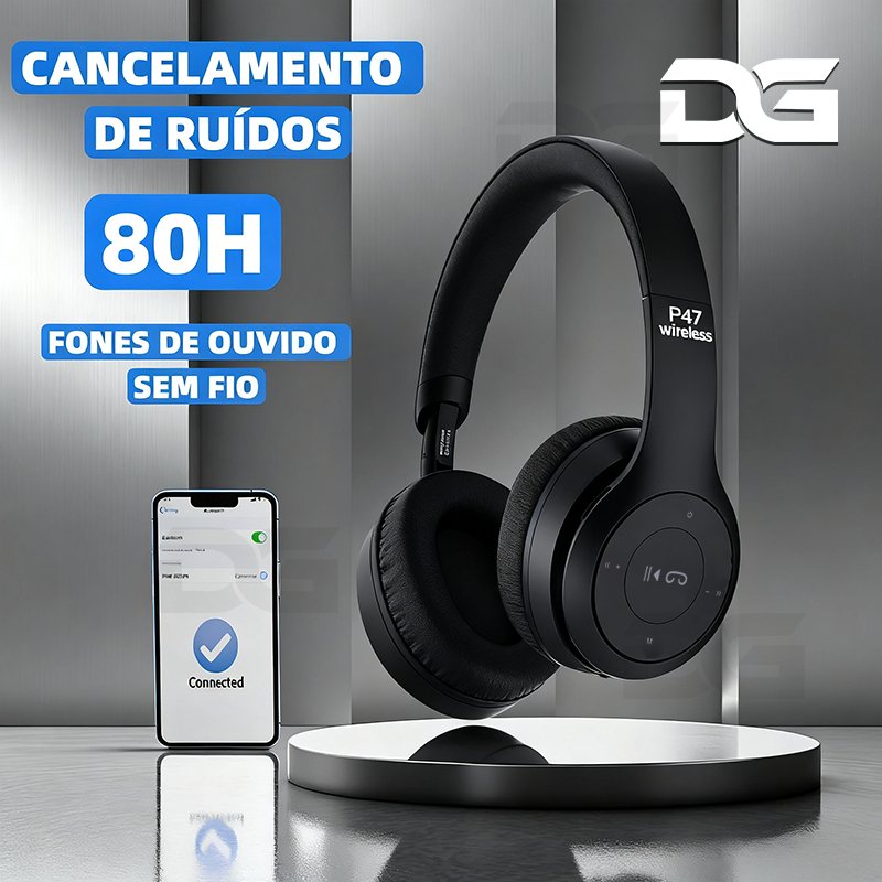 Headphone Sem Fio Bluetooth 5.0 Redução de Ruídos Estéreo Universal Cartão SD Rádio FM Dobrável-W9