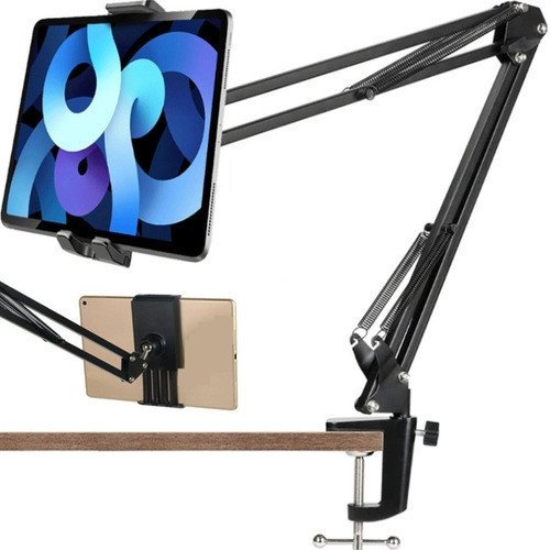 Suporte Tablet/Celular Com Braço Articulado E Ajustado Para Mesa