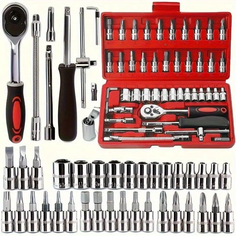 40/46 Peças Verde Kit Chaves Jogo Catraca Reversível Soquetes Maleta Promoção promoção