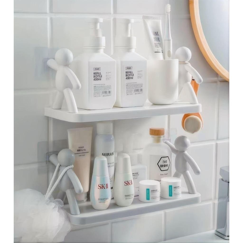 Prateleira Adesiva Multiuso – Organizador de Cozinha e Banheiro Criativo Bonequinho