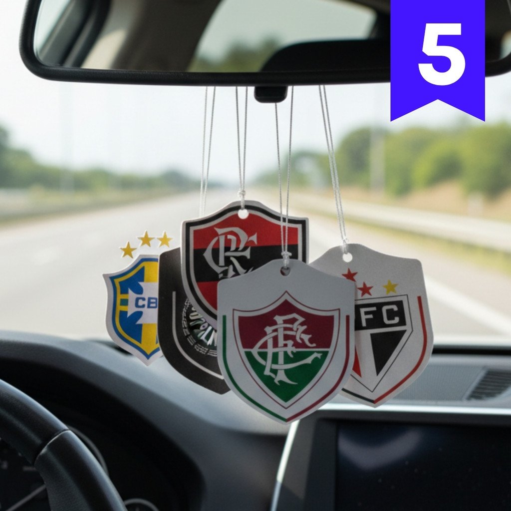 Kit 5x Cheirinho de Carro Time Brasileiros Aromatizante Automotivo Original