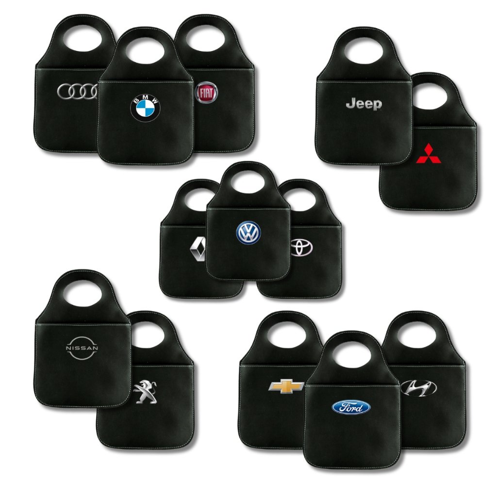 Lixeira Automotiva Porta Lixo Couro Reforçado Universal