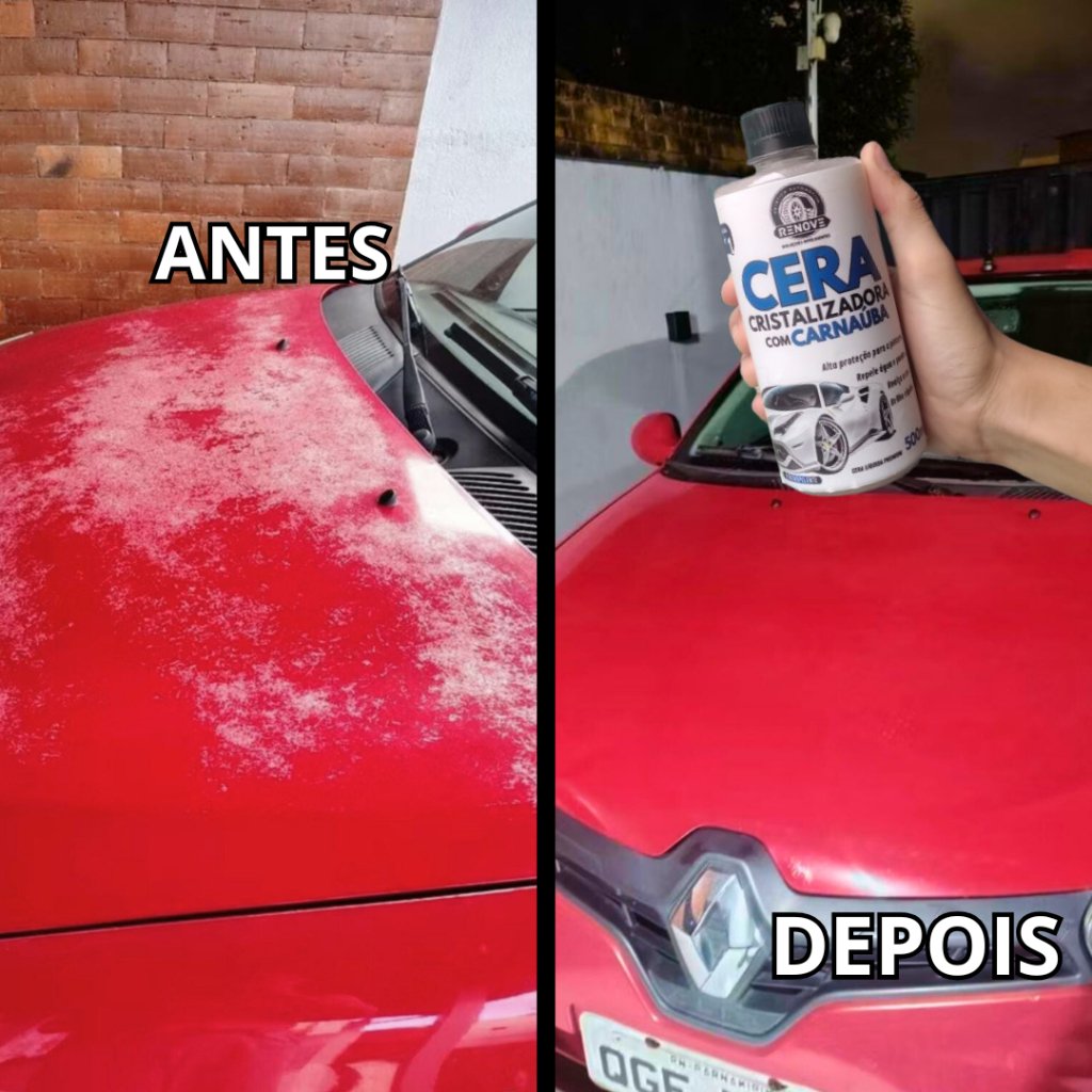 Cera Líquida Cristalizadora 500ml – Tira Riscos, Realça Brilho e Repele Água para Carros